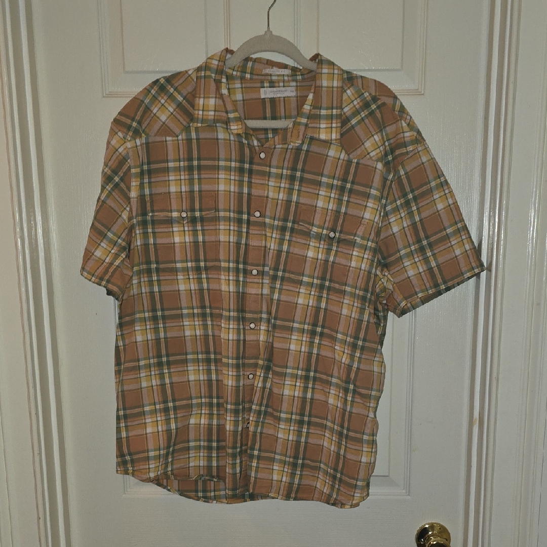Lucky Brand Brown Plaid Casual Shirt